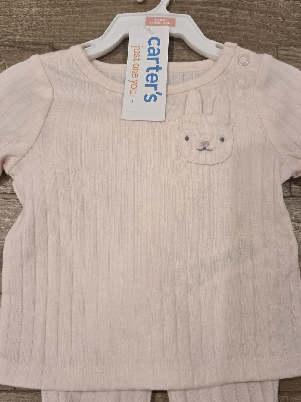 NEW Carter’s 2pc Bunny Pocket Ribbed Set - Pink Multi Sizes (NB & 3M) - Picture 9 of 12